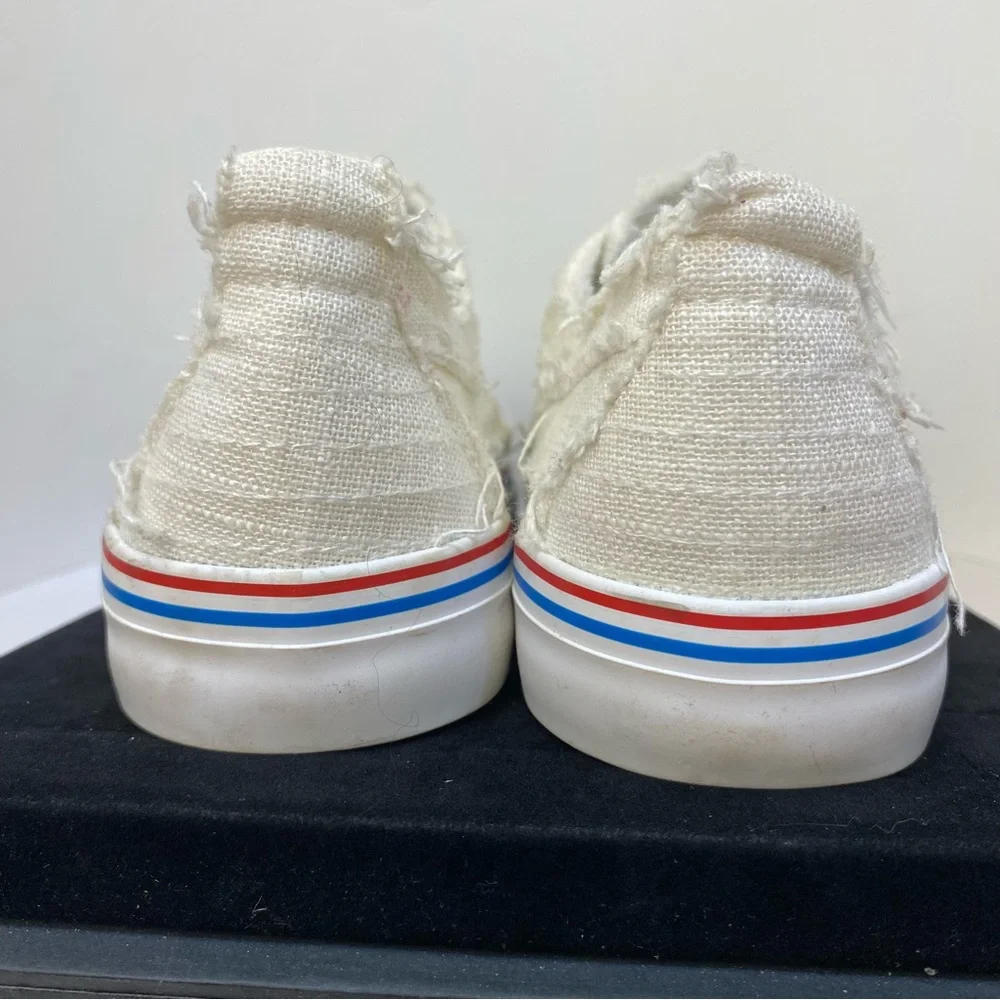 MISSLOOK Distressed Canvas Slip-On Sneakers Off-White EU 37 US 6.5–7